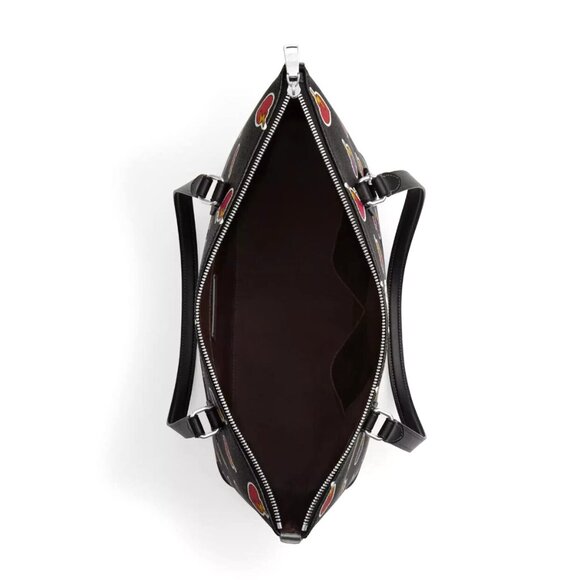 New Coach CW434 Gallery Tote Bag with Heart Bolt Print Black Multi - Picture 3 of 5